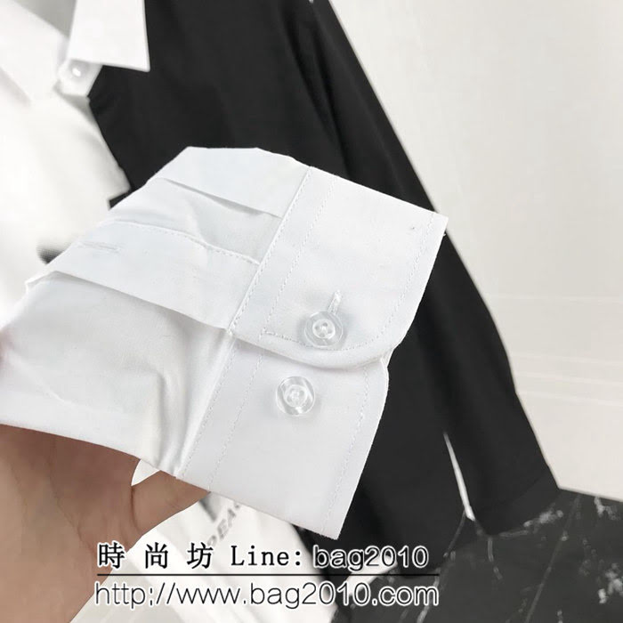 LV路易威登 18FW秋冬新款 黑白陰陽定位 手指LOGO 襯衫 原版精梳棉混紡面料 上身完美 男女同款 ydi2579